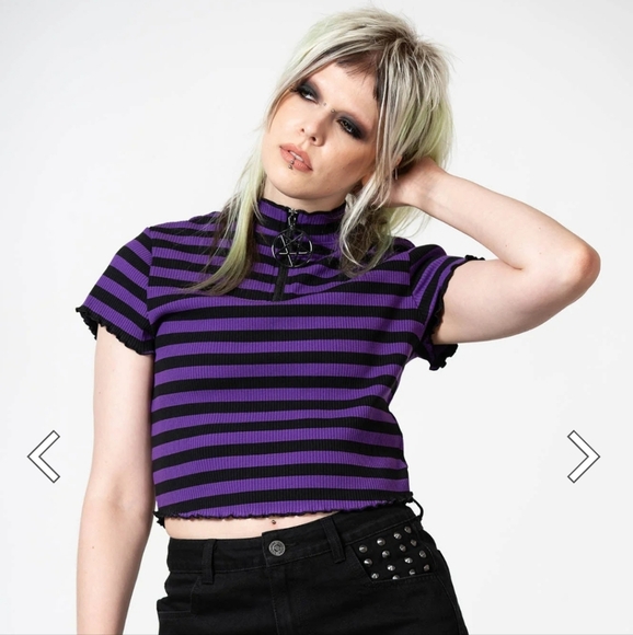 NWT. Killstar Malkin Crop Top Purple. Multiple sizes available. - Picture 2 of 9
